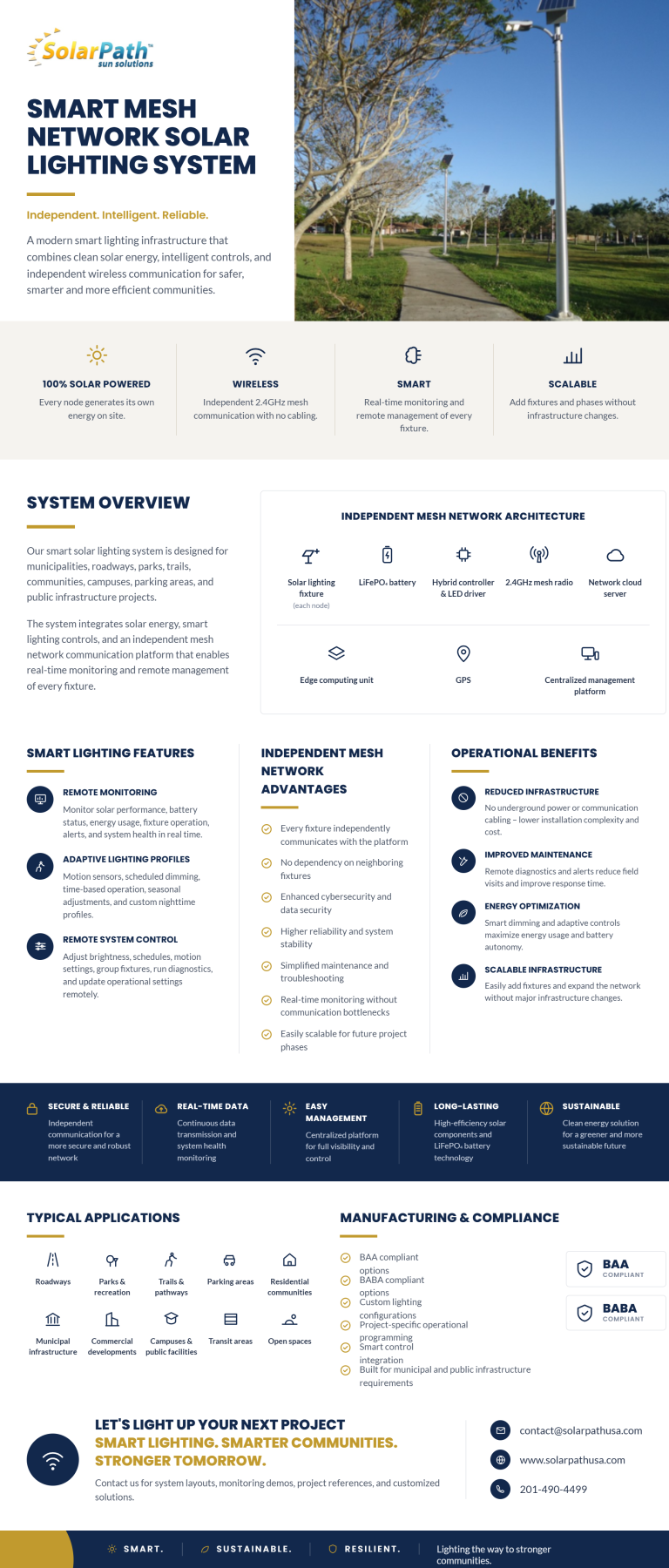 SolarPath one-pager - Smart Mesh Network Solar Lighting System